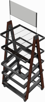 Wood and Metal A Frame Floor Stand Wood and Metal A Frame Floor Stand
